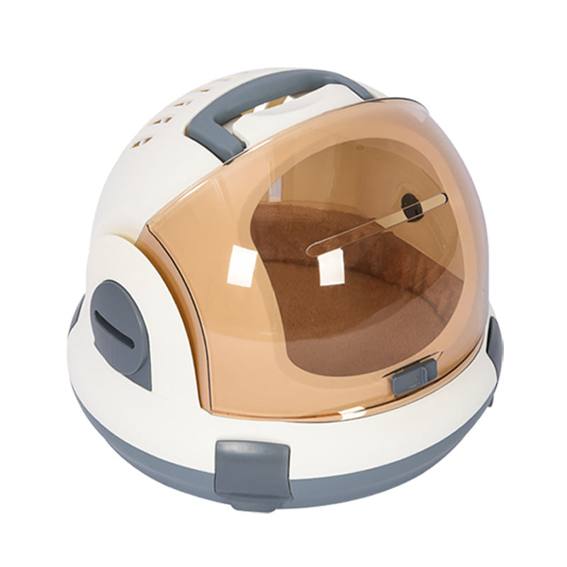 HKM-6444861 Portable Cat Litter Box with Urine Separator - Elegant Gray and Champagne Options