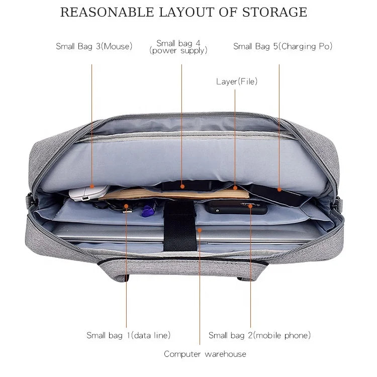 HKM-644499 Water-Resistant Oxford Cloth Messenger Laptop Bag for 13.3 to 15.6 Inch Devices