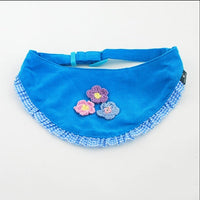 HKM-6445373 Soft Velvet Triangle Towel for Pets with Lace and Cotton Lining, Prevents Saliva Stains