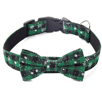 HKM-6446781 Christmas Snowflake Terylene Collar with Red Bow - Multiple Sizes Available