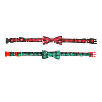 HKM-6446781 Christmas Snowflake Terylene Collar with Red Bow - Multiple Sizes Available