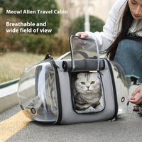 HKM-6447037 Outdoor Large Capacity One-shoulder Pet Carrier - Breathable Oxford Fabric Capsule for Cats up to 10kg