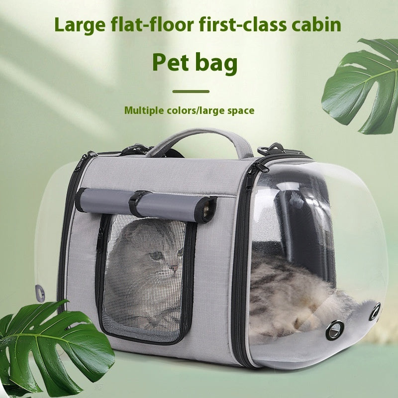 HKM-6447037 Outdoor Large Capacity One-shoulder Pet Carrier - Breathable Oxford Fabric Capsule for Cats up to 10kg