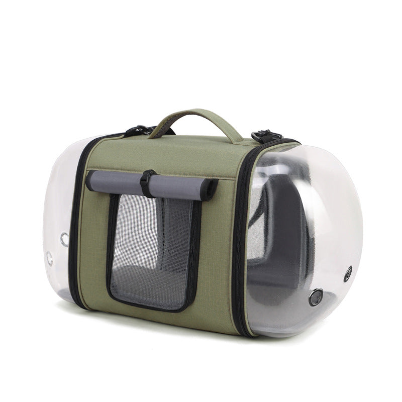 HKM-6447037 Outdoor Large Capacity One-shoulder Pet Carrier - Breathable Oxford Fabric Capsule for Cats up to 10kg