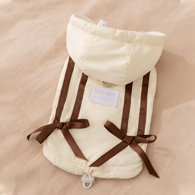 HKM-6449341 Warm Winter Bow Tie Vest for Small Dogs and Cats - Cozy and Stylish Pet Jacket