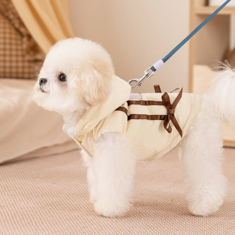HKM-6449341 Warm Winter Bow Tie Vest for Small Dogs and Cats - Cozy and Stylish Pet Jacket