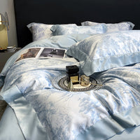 HKM-644947 Double-Sided Lyocell and Tencel Printed Quilt Cover Set with Floral Patterns - Multiple Sizes Available