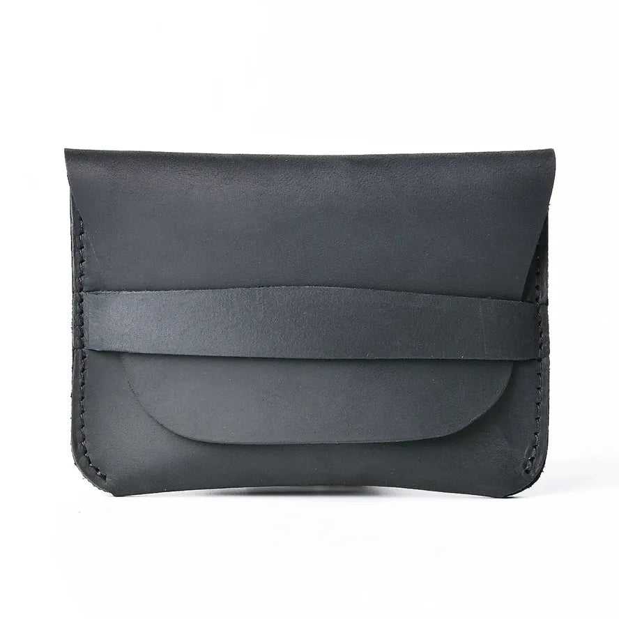 HKM-645011 Retro Waxed Canvas and Leather Motorcycle Wallet Card Holder