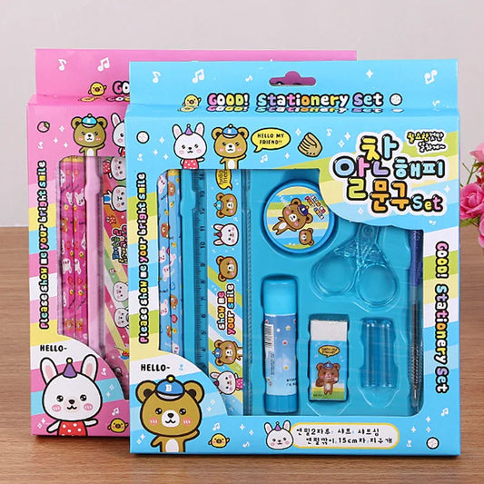 HKM-645075 Children's 10-Piece Creative Stationery Set for Primary School Students, Ideal Gift Box for Educational Supplies
