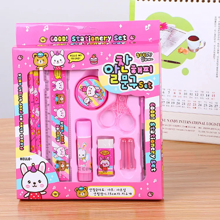 HKM-645075 Children's 10-Piece Creative Stationery Set for Primary School Students, Ideal Gift Box for Educational Supplies