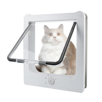 HKM-6452029 Weatherproof Cat Flap Door for Thin Windows and Sliding Doors with 4 Lock Modes