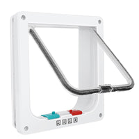 HKM-6452029 Weatherproof Cat Flap Door for Thin Windows and Sliding Doors with 4 Lock Modes