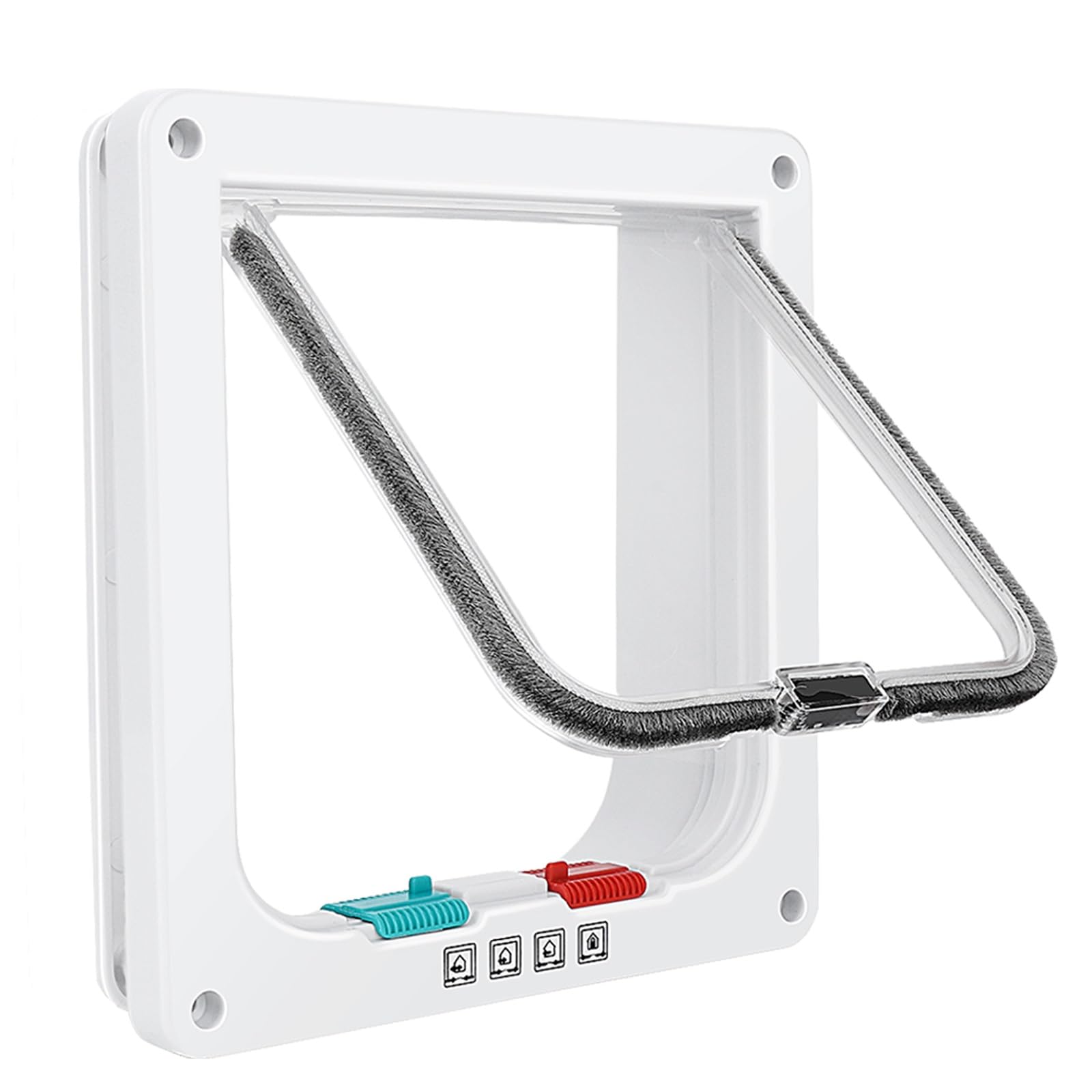 HKM-6452029 Weatherproof Cat Flap Door for Thin Windows and Sliding Doors with 4 Lock Modes