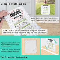 HKM-6452029 Weatherproof Cat Flap Door for Thin Windows and Sliding Doors with 4 Lock Modes