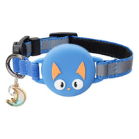HKM-6452541 Reflective Cat Collar with Silicone Case for Dog Tracker ¨C Cartoon Patterns in Blue, Green, Black, and Pink