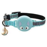 HKM-6452541 Reflective Cat Collar with Silicone Case for Dog Tracker ¨C Cartoon Patterns in Blue, Green, Black, and Pink