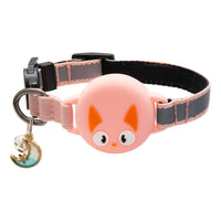 HKM-6452541 Reflective Cat Collar with Silicone Case for Dog Tracker ¨C Cartoon Patterns in Blue, Green, Black, and Pink