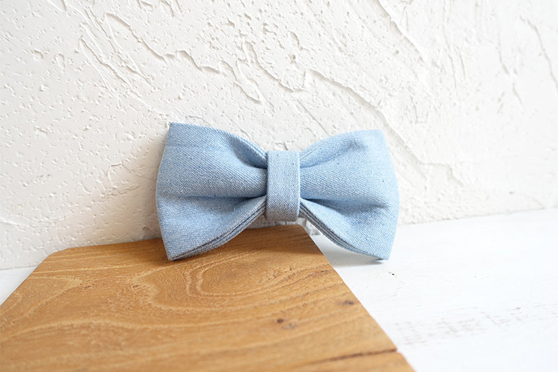 HKM-6452797 Double Layer Blue Pet Bow for Dogs ¨C Polyester Material, Multiple Sizes Available