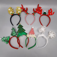 HKM-645395 Christmas Themed Headbands with Snowflakes and Antlers for Festive Celebration