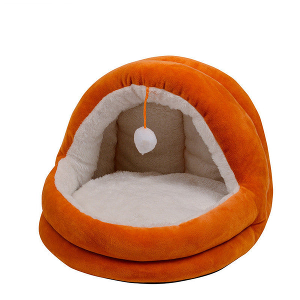 HKM-6454589 Cozy Yurt Pet Nest in Multiple Colors - Soft Shu Cotton Velvet and Plush Filling