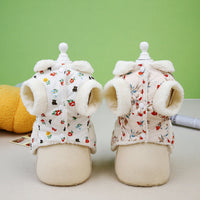 HKM-6454717 Cozy Autumn and Winter Cat Clothes in White and Pink, Available in Multiple Sizes
