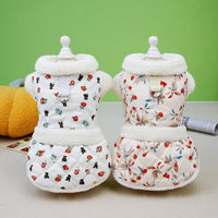 HKM-6454717 Cozy Autumn and Winter Cat Clothes in White and Pink, Available in Multiple Sizes
