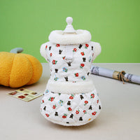HKM-6454717 Cozy Autumn and Winter Cat Clothes in White and Pink, Available in Multiple Sizes