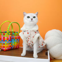 HKM-6454717 Cozy Autumn and Winter Cat Clothes in White and Pink, Available in Multiple Sizes