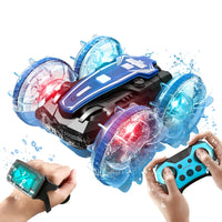 HKM-645523 Gesture Sensor Amphibious RC Stunt Car with Light-Up Wheels and Remote Control, 50m Range, Indoor/Outdoor Use
