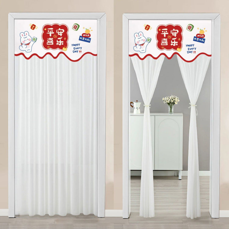 HKM-645651 Non Perforated Magic Tape Double-layer Blackout Curtain - Polyester, Multiple Sizes and Designs Available