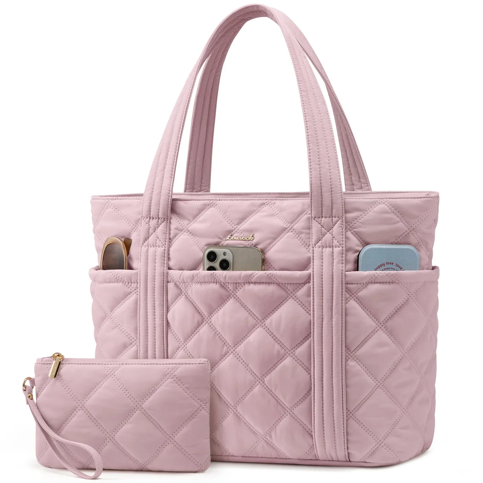 HKM-645651 Puffer Tote Bag for Travel, Work, Gym, and Nursing with Large Capacity for Laptops and Essentials