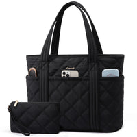 HKM-645651 Puffer Tote Bag for Travel, Work, Gym, and Nursing with Large Capacity for Laptops and Essentials