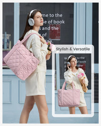 HKM-645651 Puffer Tote Bag for Travel, Work, Gym, and Nursing with Large Capacity for Laptops and Essentials