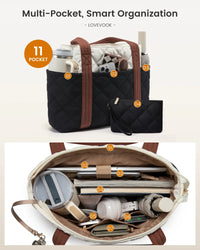 HKM-645651 Puffer Tote Bag for Travel, Work, Gym, and Nursing with Large Capacity for Laptops and Essentials