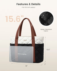 HKM-645651 Puffer Tote Bag for Travel, Work, Gym, and Nursing with Large Capacity for Laptops and Essentials