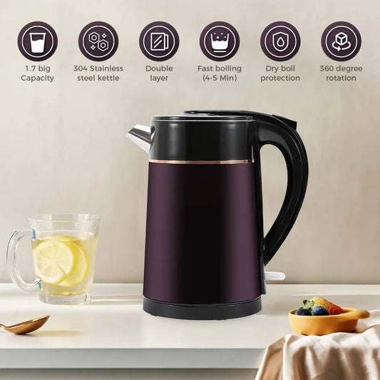 HKM-645715 Fast Heating Stainless Steel Electric Kettle for Family Use, 4-6 Minute Boiling Time