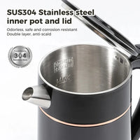 HKM-645715 Fast Heating Stainless Steel Electric Kettle for Family Use, 4-6 Minute Boiling Time