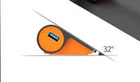 HKM-645779 Aluminum Alloy Laptop Hub with 4 USB 3.1 Ports and Power Supply in Dark Gray and Orange