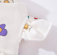 HKM-6457917 Lightweight Pet Dress with Cute Flower Print - Pure White, Multiple Sizes Available