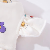 HKM-6457917 Lightweight Pet Dress with Cute Flower Print - Pure White, Multiple Sizes Available