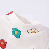 HKM-6457917 Lightweight Pet Dress with Cute Flower Print - Pure White, Multiple Sizes Available