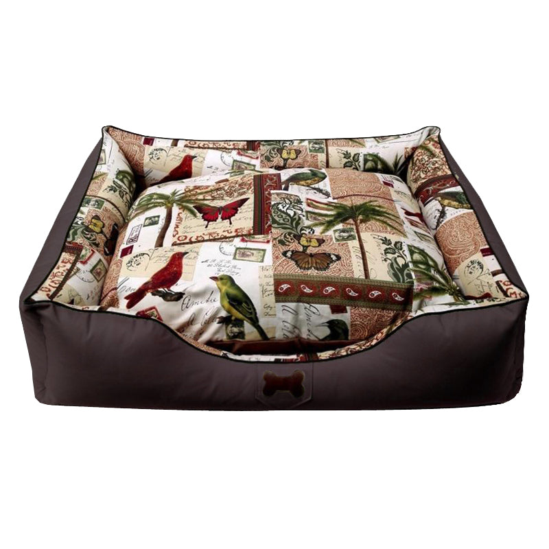 HKM-6460349 Universal Medium to Large Removable and Washable Dog House in Brown and Dark Khaki Fabric