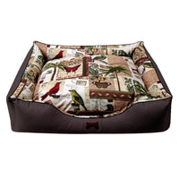 HKM-6460349 Universal Medium to Large Removable and Washable Dog House in Brown and Dark Khaki Fabric