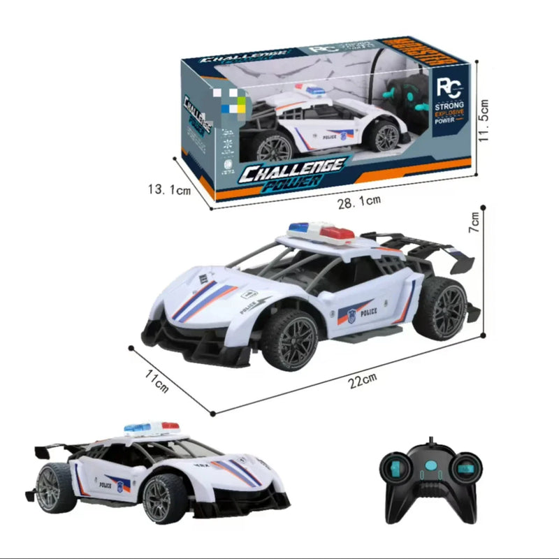 HKM-646099 1/16 Scale Remote Control Police Car - Electric Drift Stunt Toy for Indoor and Outdoor Fun