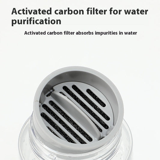 HKM-6462141 Pet Portable Water Bottle with Fountain ¨C 450ml Gray Travel Cup