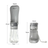 HKM-6462141 Pet Portable Water Bottle with Fountain ¨C 450ml Gray Travel Cup