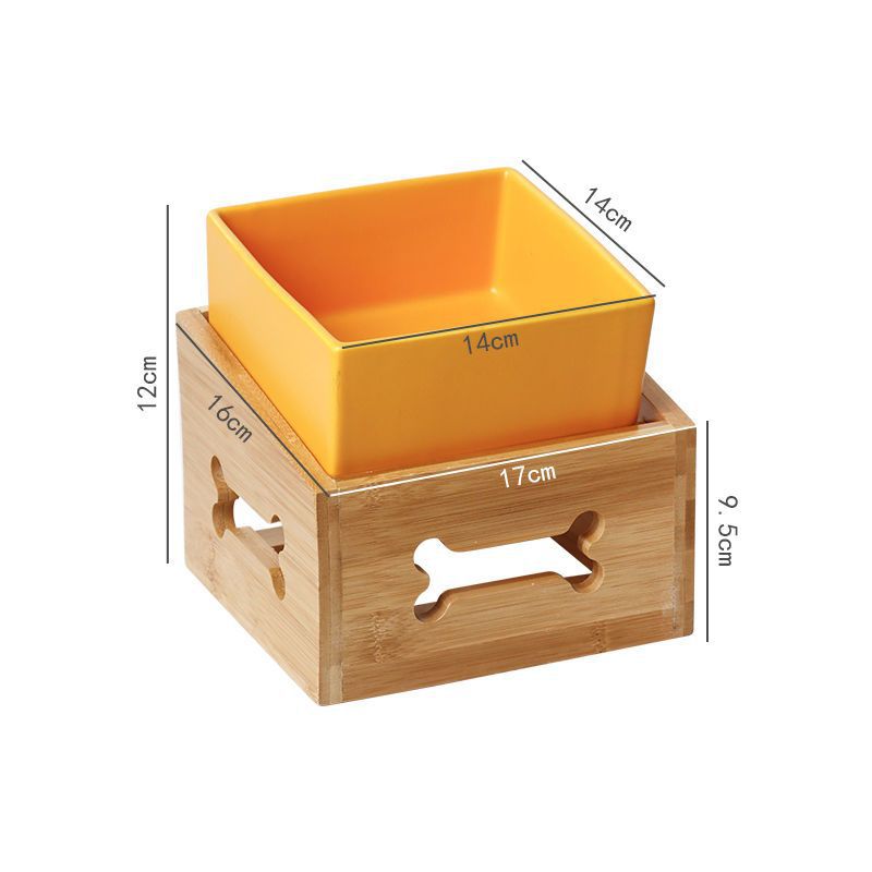 HKM-6462269 Large Capacity Ceramic Pet Bowl with Stand - Available in Various Colors and Shapes