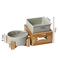 HKM-6462269 Large Capacity Ceramic Pet Bowl with Stand - Available in Various Colors and Shapes