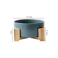 HKM-6462269 Large Capacity Ceramic Pet Bowl with Stand - Available in Various Colors and Shapes