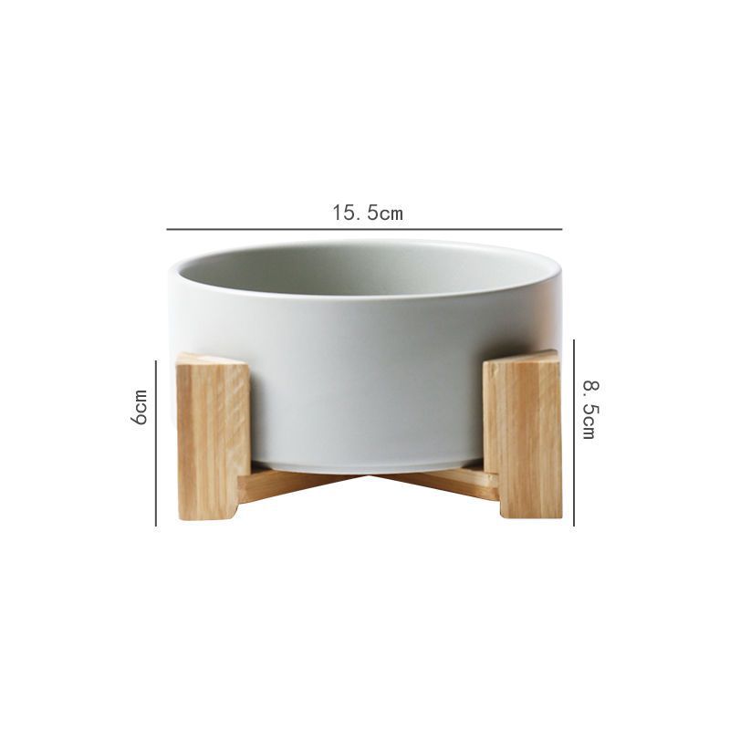HKM-6462269 Large Capacity Ceramic Pet Bowl with Stand - Available in Various Colors and Shapes